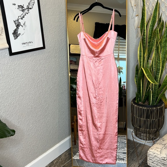 HOUSE OF CB 'Costanza' Bright Peach Maxi Dress NWOT - Picture 6 of 10